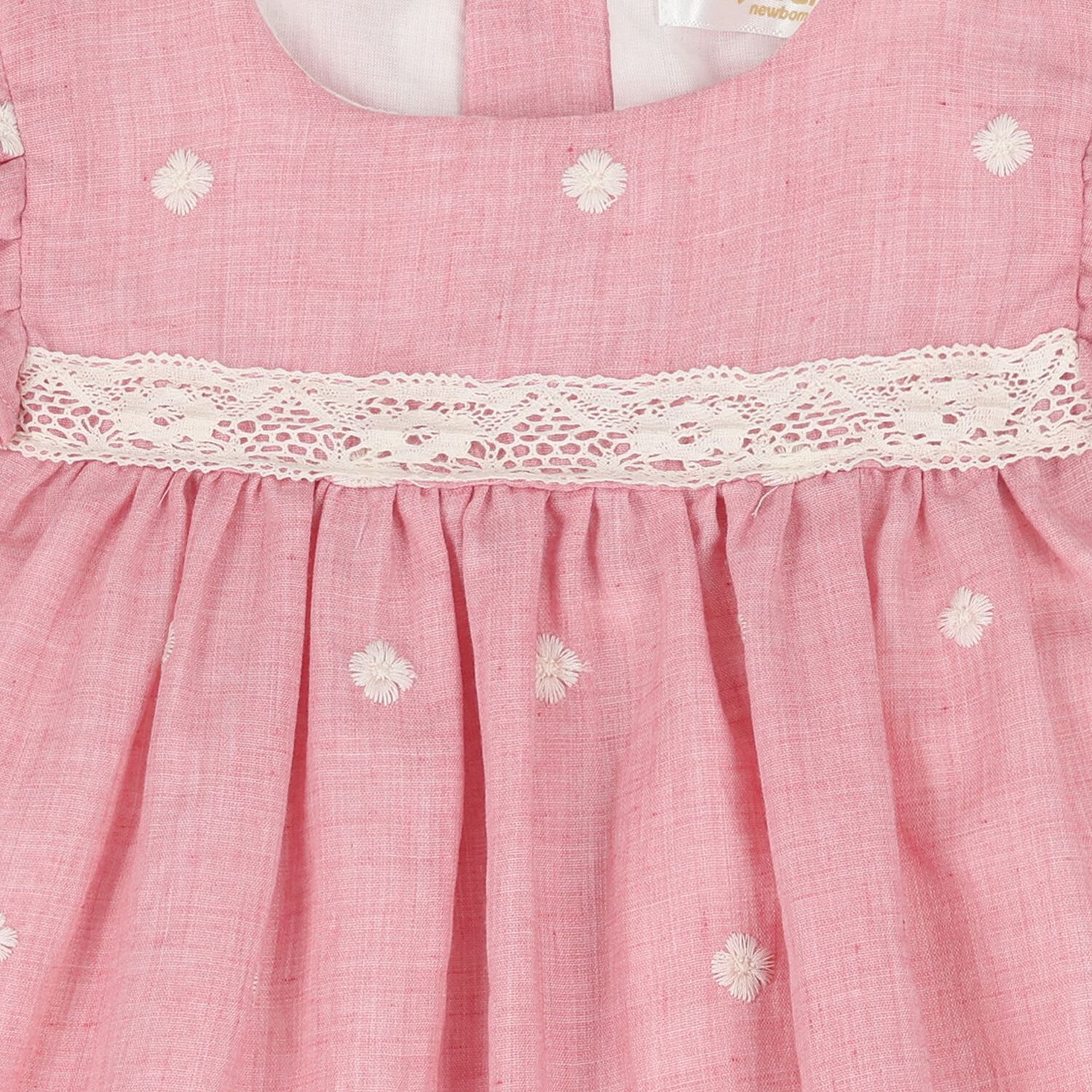Baby Girls Pink Embroidered Floral Dress Set, 2, hi-res
