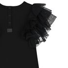 فستان بنات تول  باللون الأسود , 5, hi-res