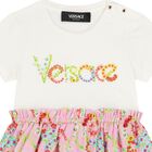 فستان بنات بطبعة الزهور باللون الأبيض و الوردى, 1, hi-res