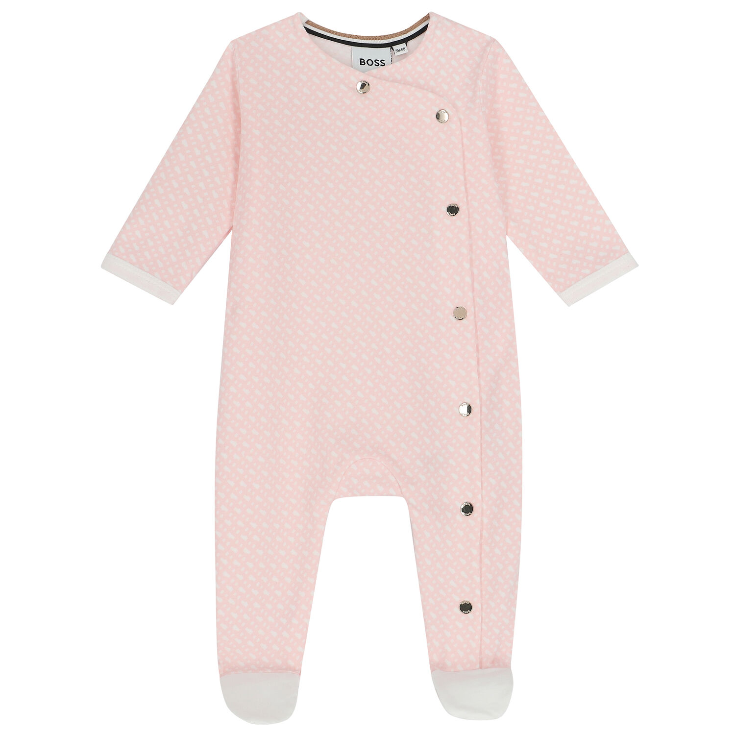 Girls White & Pink Monogram Babygrow & Hat Gift Set, 1, hi-res image number null