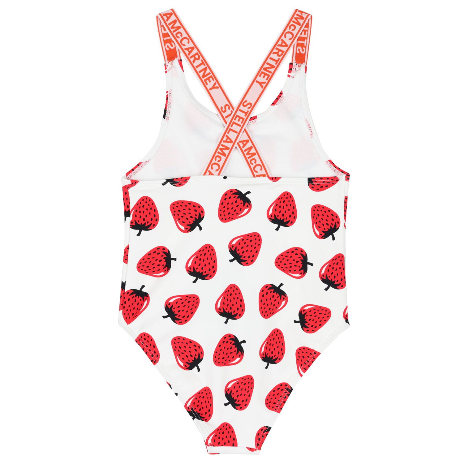 Girls White Strawberry Swimsuit, 1, hi-res image number null