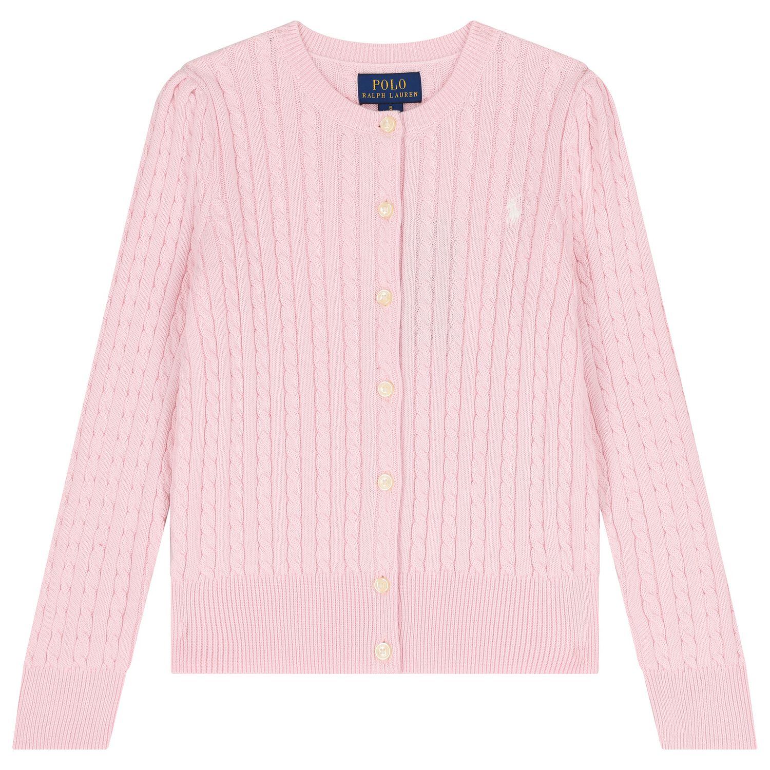 Girls Pink Cable Knit Cardigan, 1, hi-res