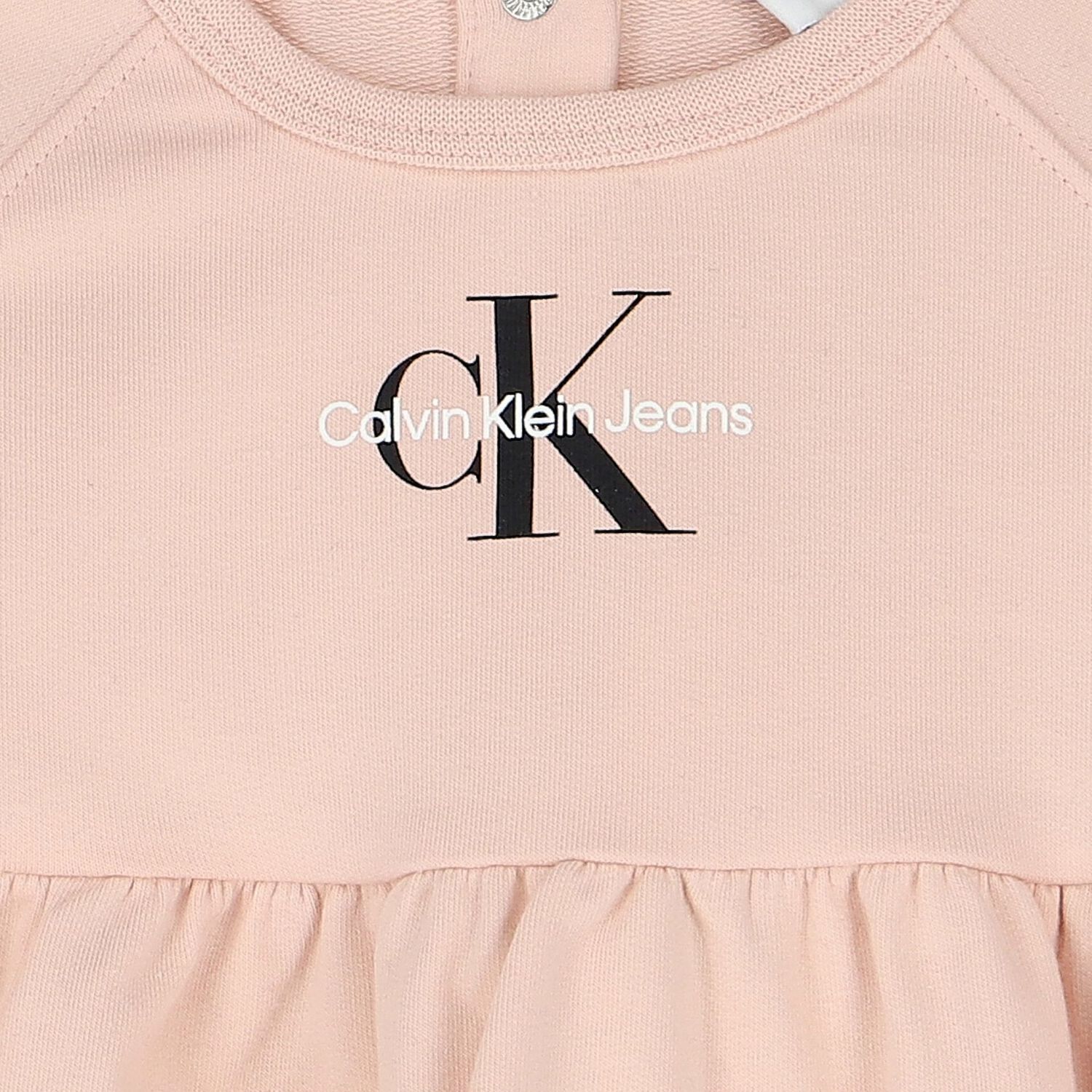 Baby Girls Pink Logo Dress, 1, hi-res