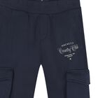 Boys Navy Blue Logo Joggers, 1, hi-res