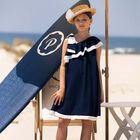 Girls Navy Blue & White Chiffon Dress, 1, hi-res