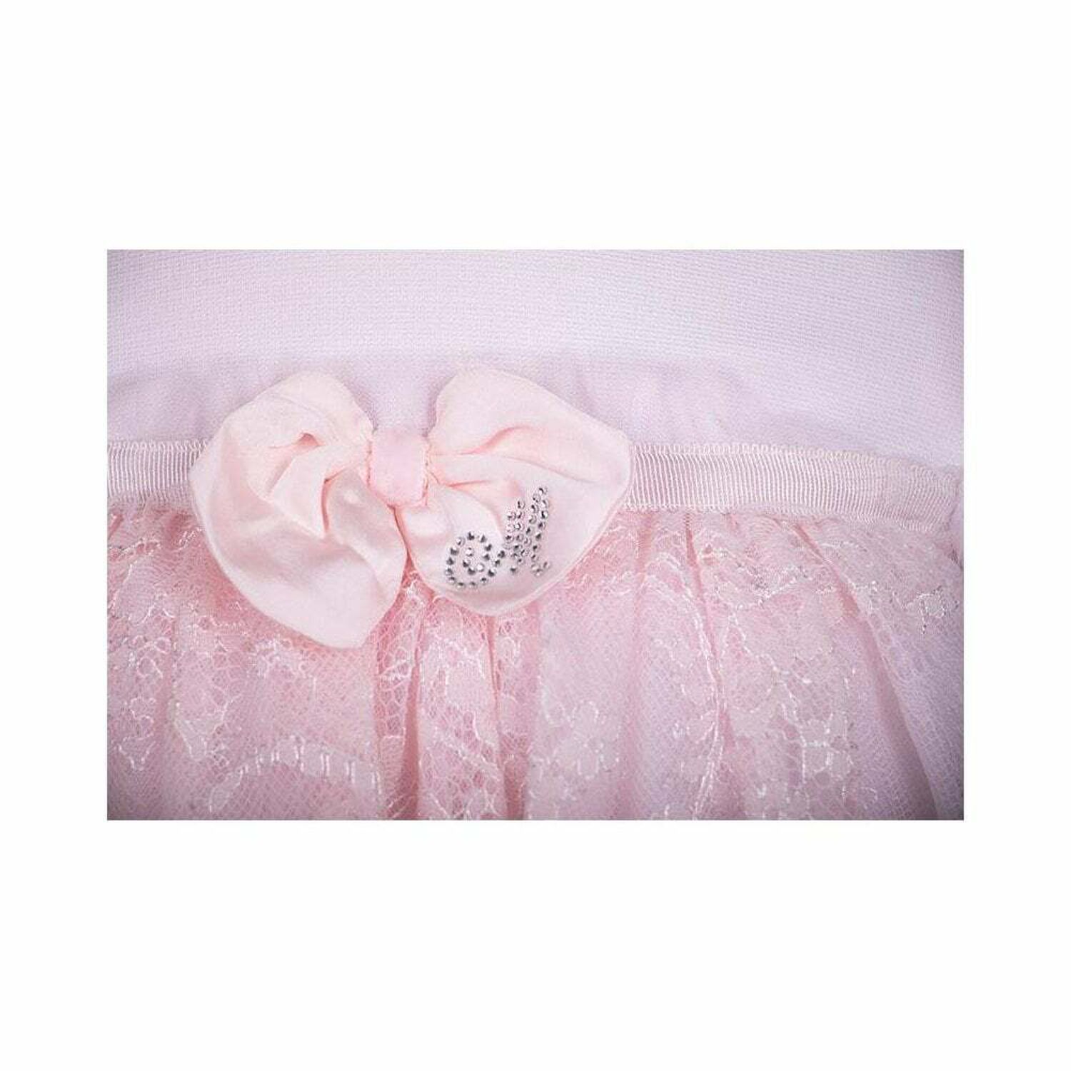 Baby Girls Pink Lace Dress, 1, hi-res