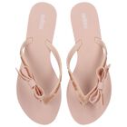 Girls Pink Logo Bow Flip Flops, 1, hi-res