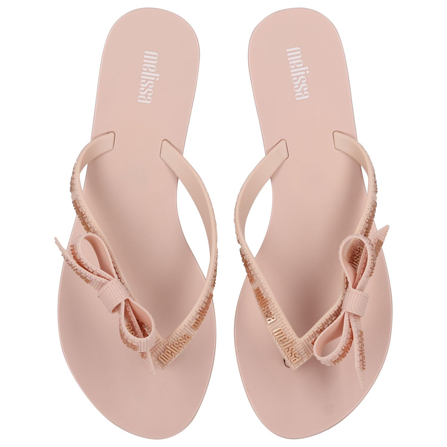 Girls Pink Logo Bow Flip Flops, 1, hi-res image number null