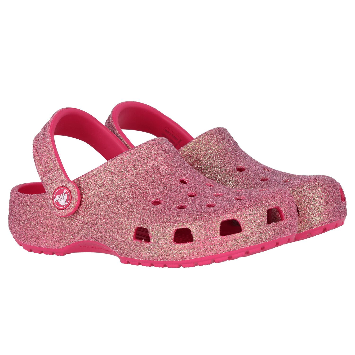 Girls Pink Iridescent Glitter Classic Clogs Sandals, 2, hi-res image number null
