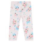 Younger Girls Pink Floral Leggings, 1, hi-res