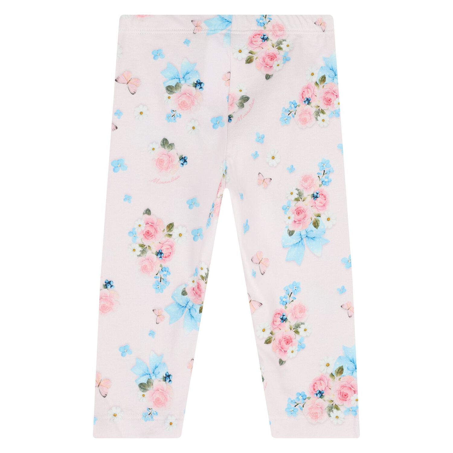 Younger Girls Pink Floral Leggings, 1, hi-res