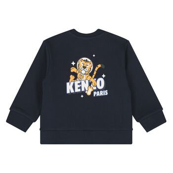 Younger Boys Navy Blue Tiger Logo Sweatshirt