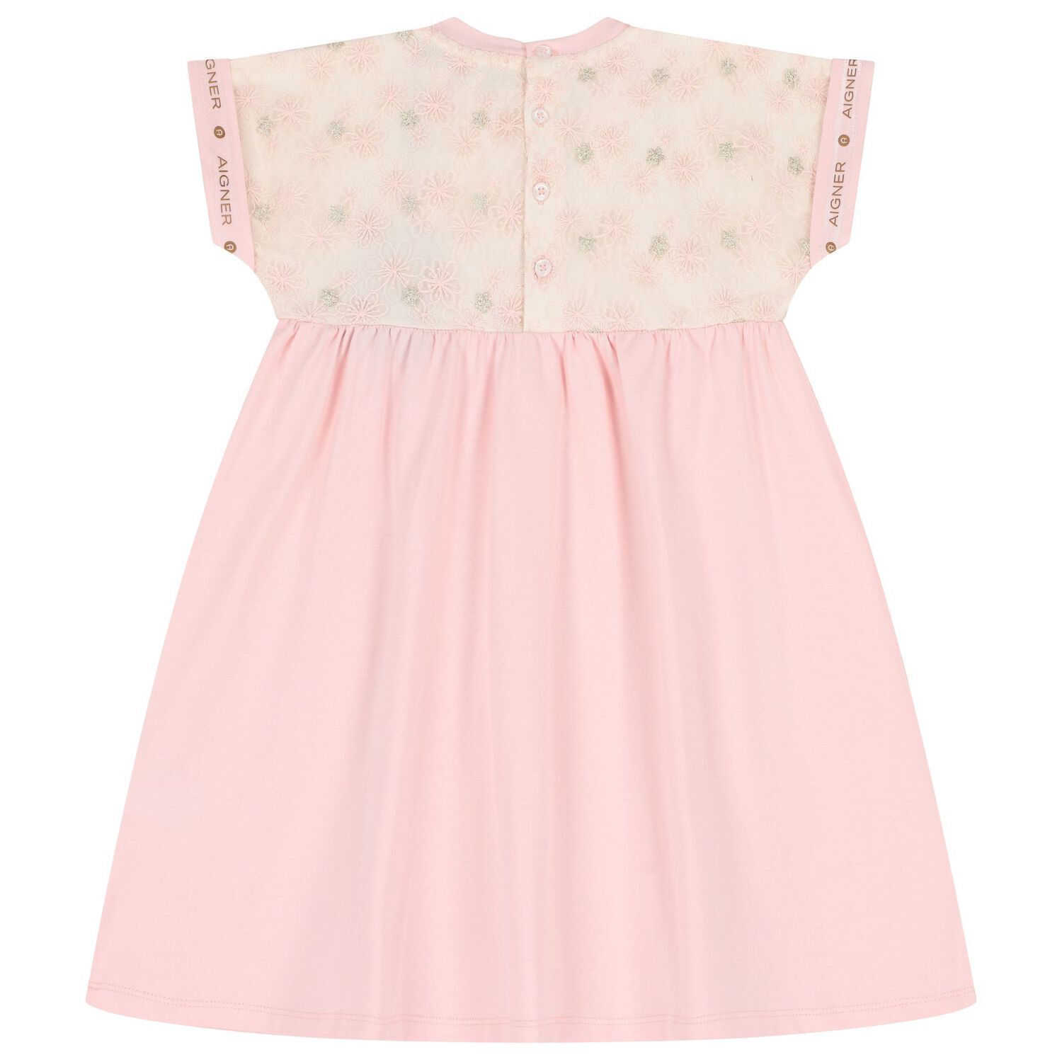Girls Pink Embroidered Dress, 2, hi-res