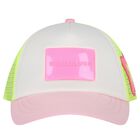 Girls White, Neon Yellow & Pink Logo Cap, 1, hi-res