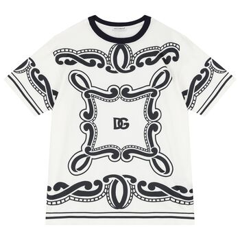 Boys Ivory & Black Bandana T-Shirt