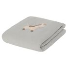 Baby Boys Grey Horse Sherpa Blanket, 1, hi-res