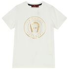 Boys White & Navy Logo Pyjamas, 1, hi-res