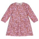 Girls Pink & Orange Logo Dress, 1, hi-res