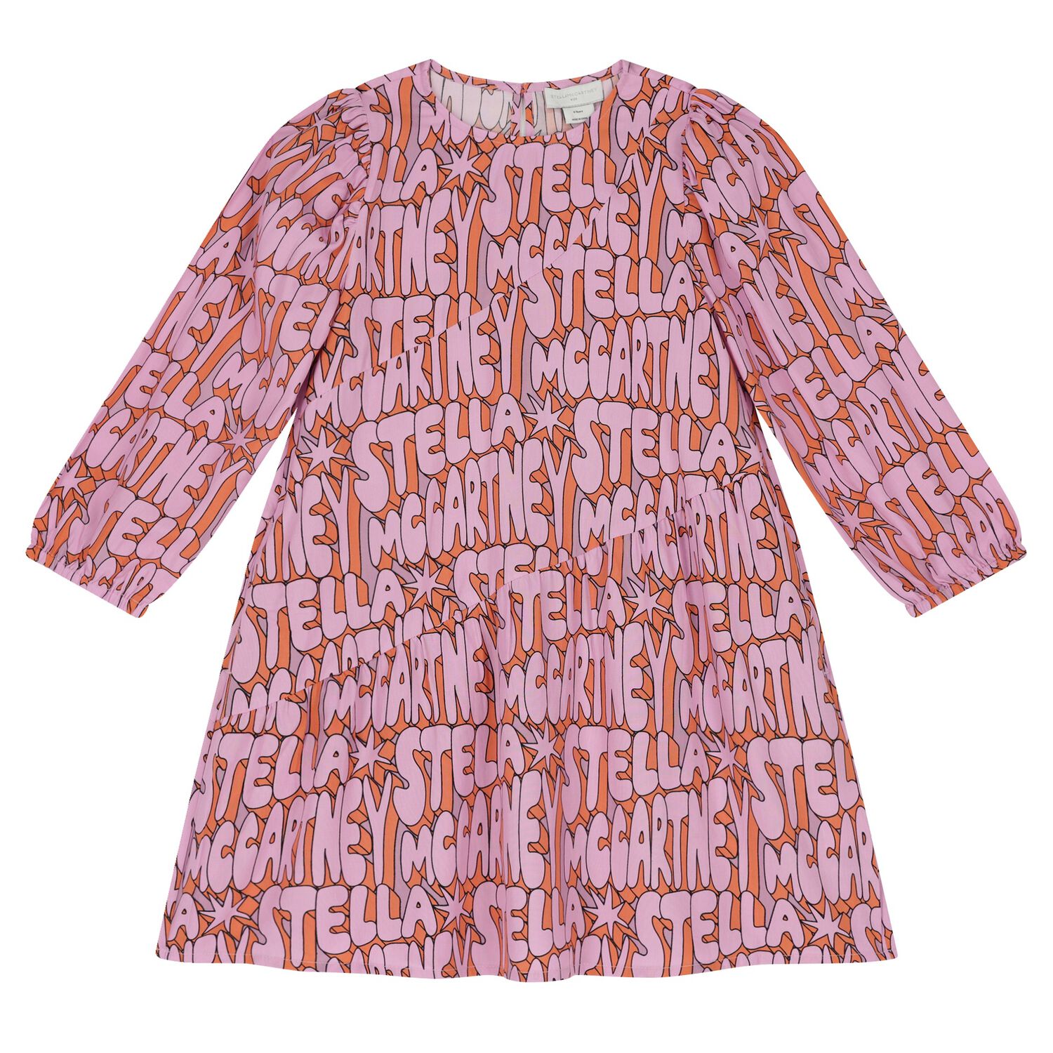 Girls Pink & Orange Logo Dress, 1, hi-res