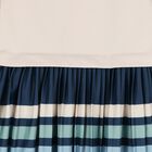 Girls Beige Striped Pleated Dress, 2, hi-res
