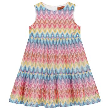 Girls Multi-Colored Zigzag Dress