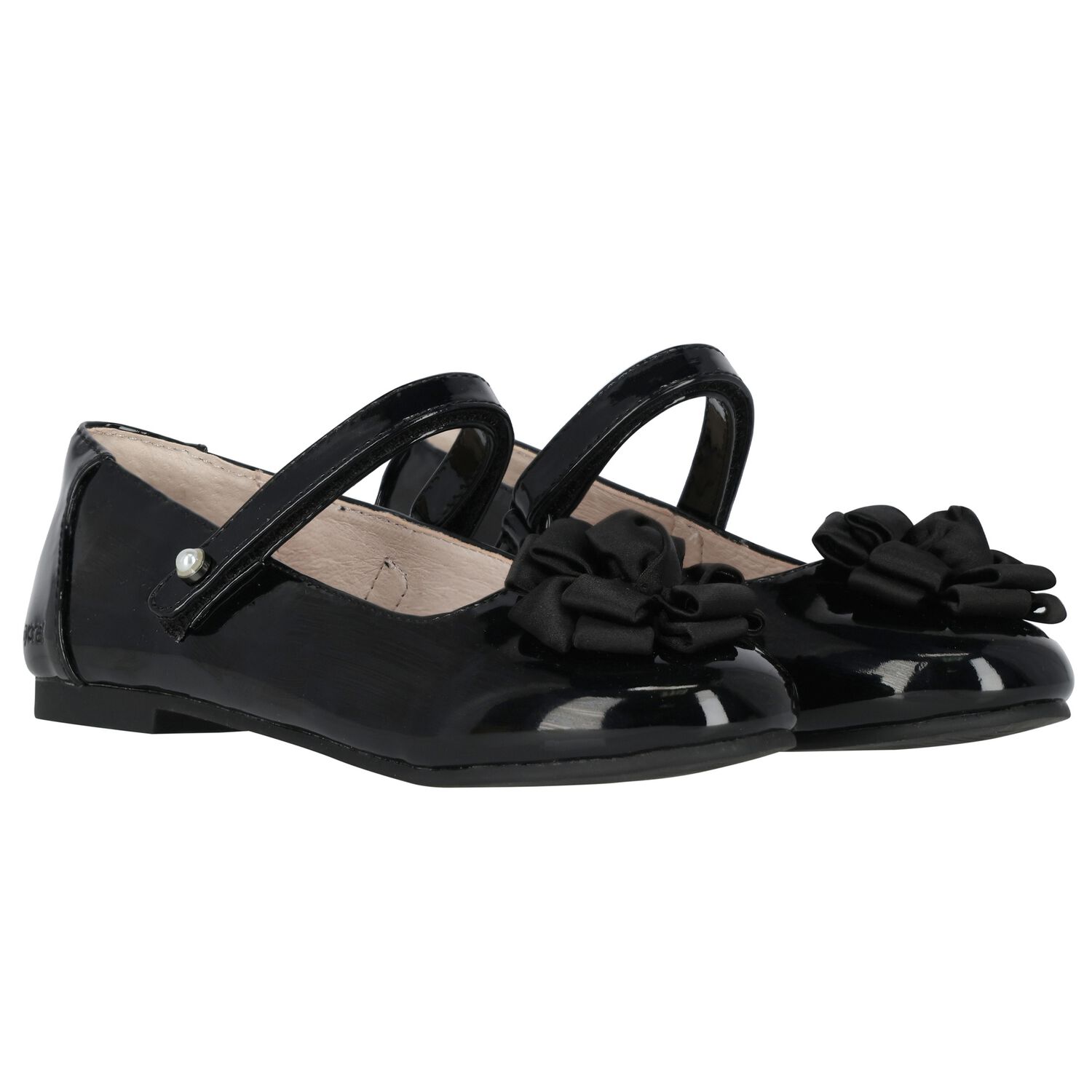 حذاء بنات باليرينا جلد  باللون الأسود, 3, hi-res image number null