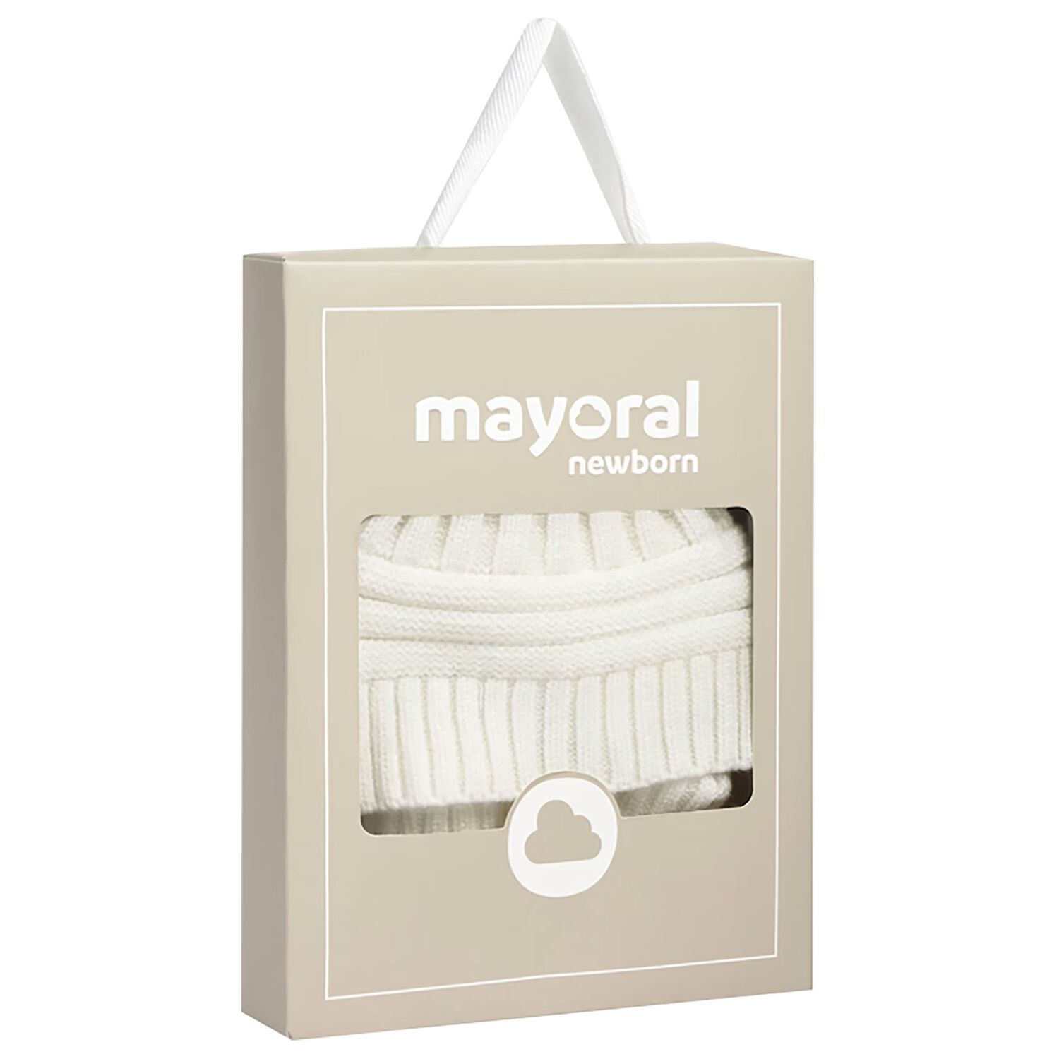 Baby Girls Ivory Knitted Hat & Mittens Set, 1, hi-res