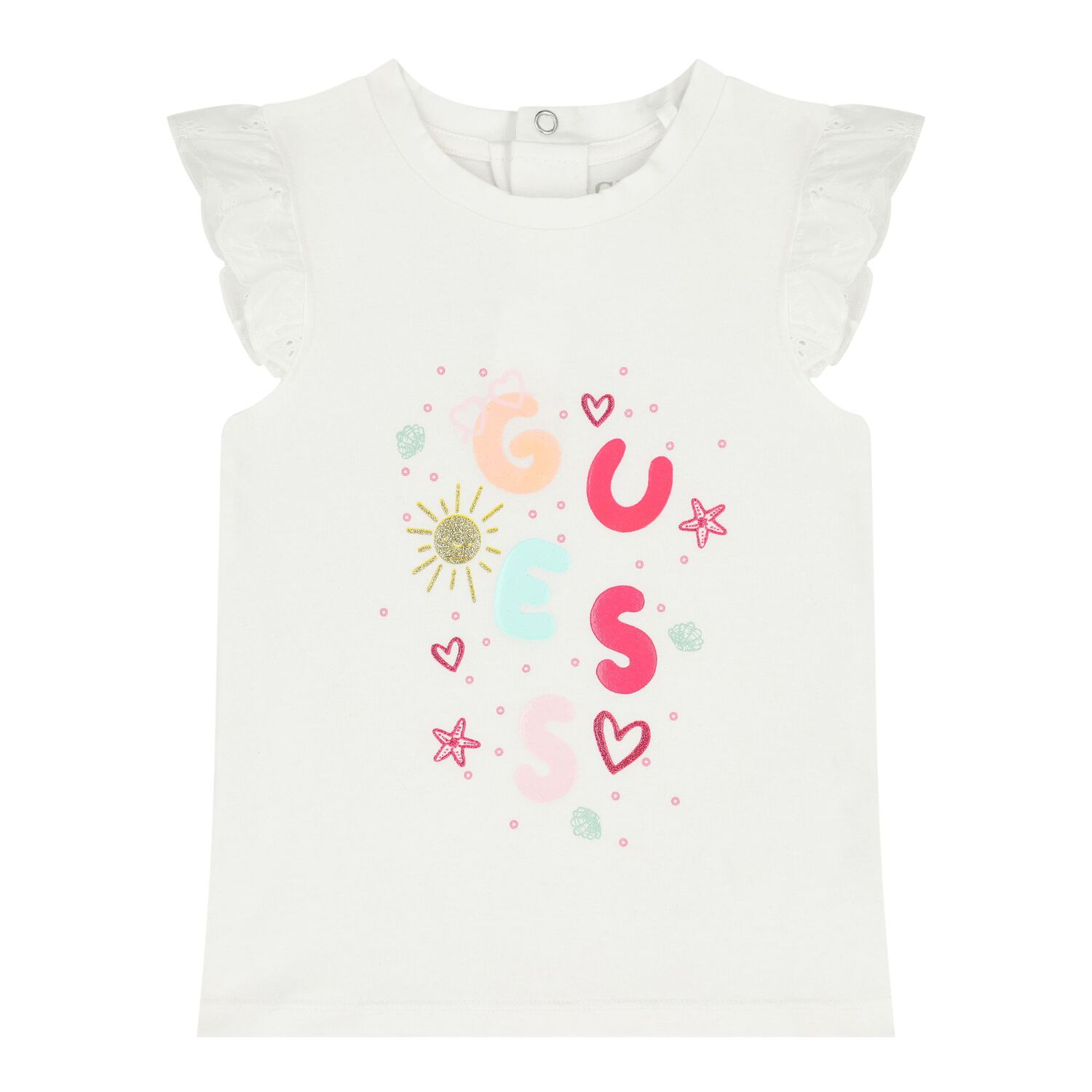 طقم ليجنزبالشعار باللون الابيض و الوردي للبنات الصغيرات, 1, hi-res