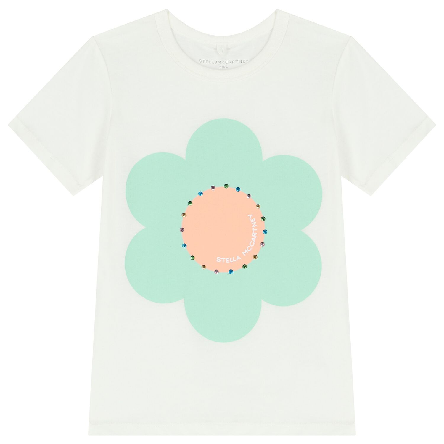 Girls Ivory Flower T-Shirt, 1, hi-res