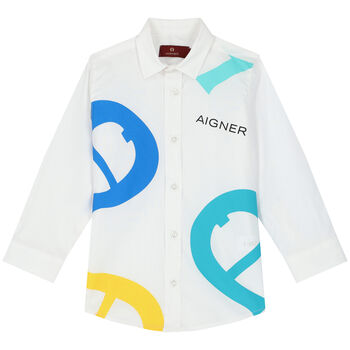 Boys White Logo Shirt