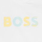 Younger Boys White Logo Long Sleeve Top, 1, hi-res