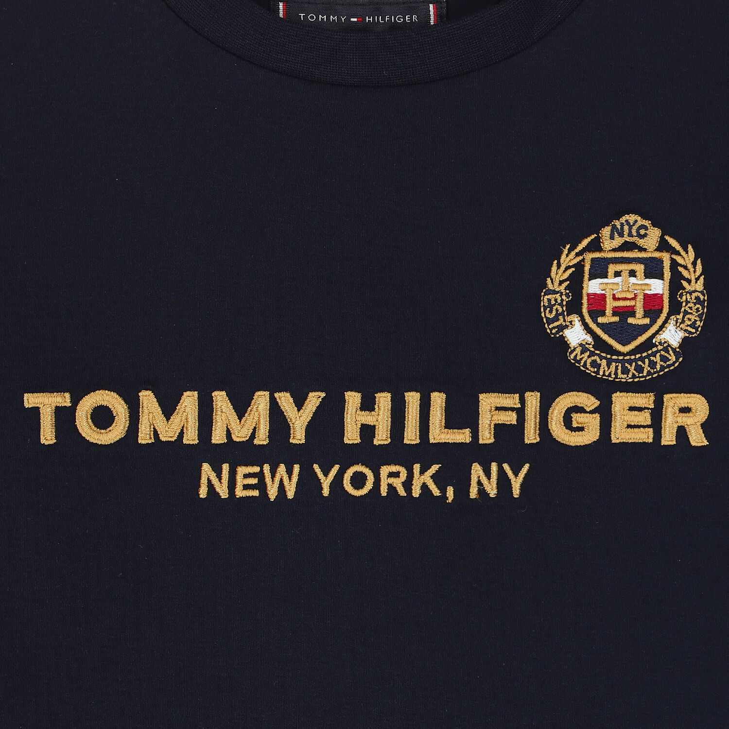 تيشيرت بالشعار باللون الكحلي للأولاد, 1, hi-res