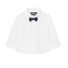Younger Boys White Long Sleeve Shirt, 1, hi-res