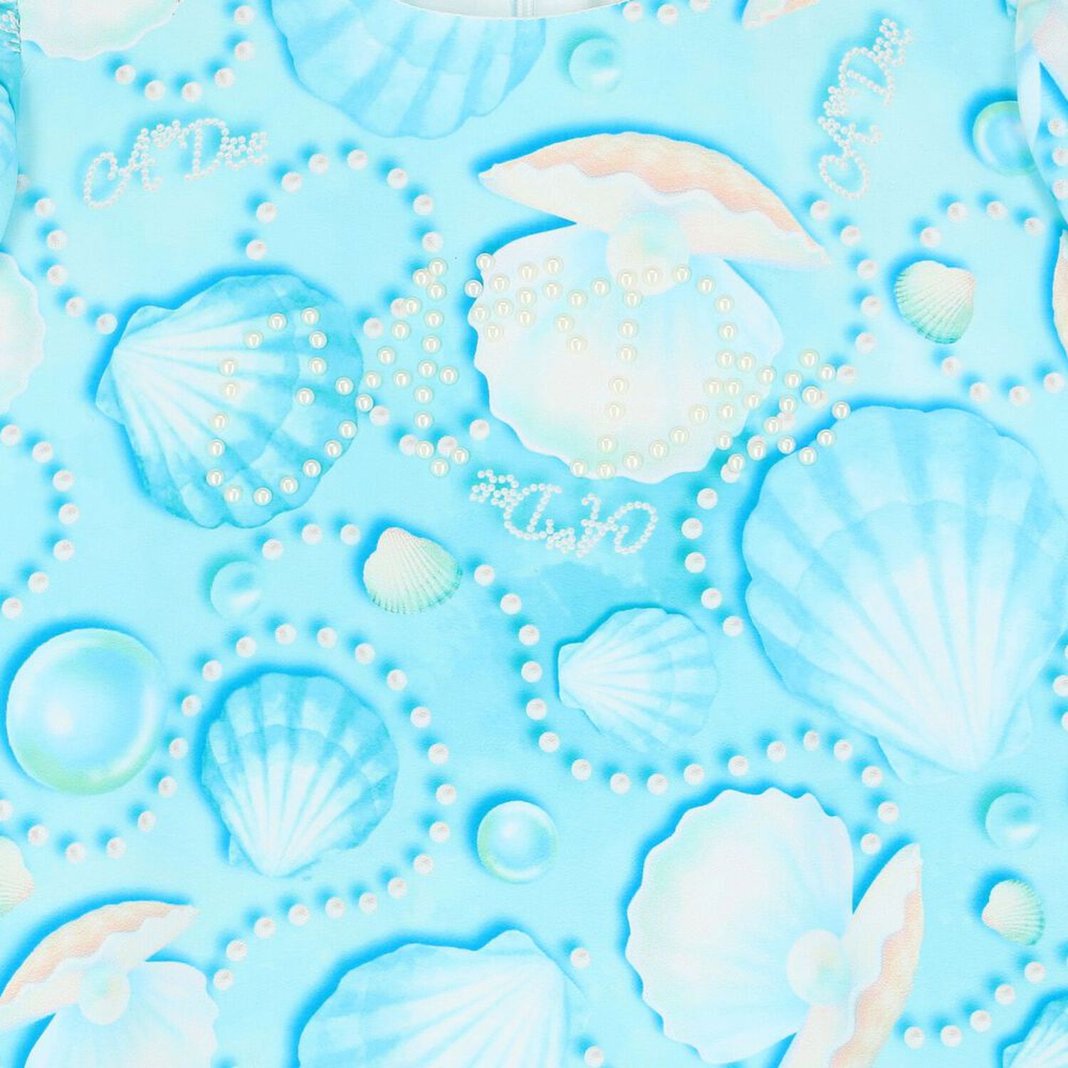 Girls Blue Logo Pearl Dress, 1, hi-res