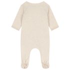 Beige Tiger Logo Babygrow, 1, hi-res