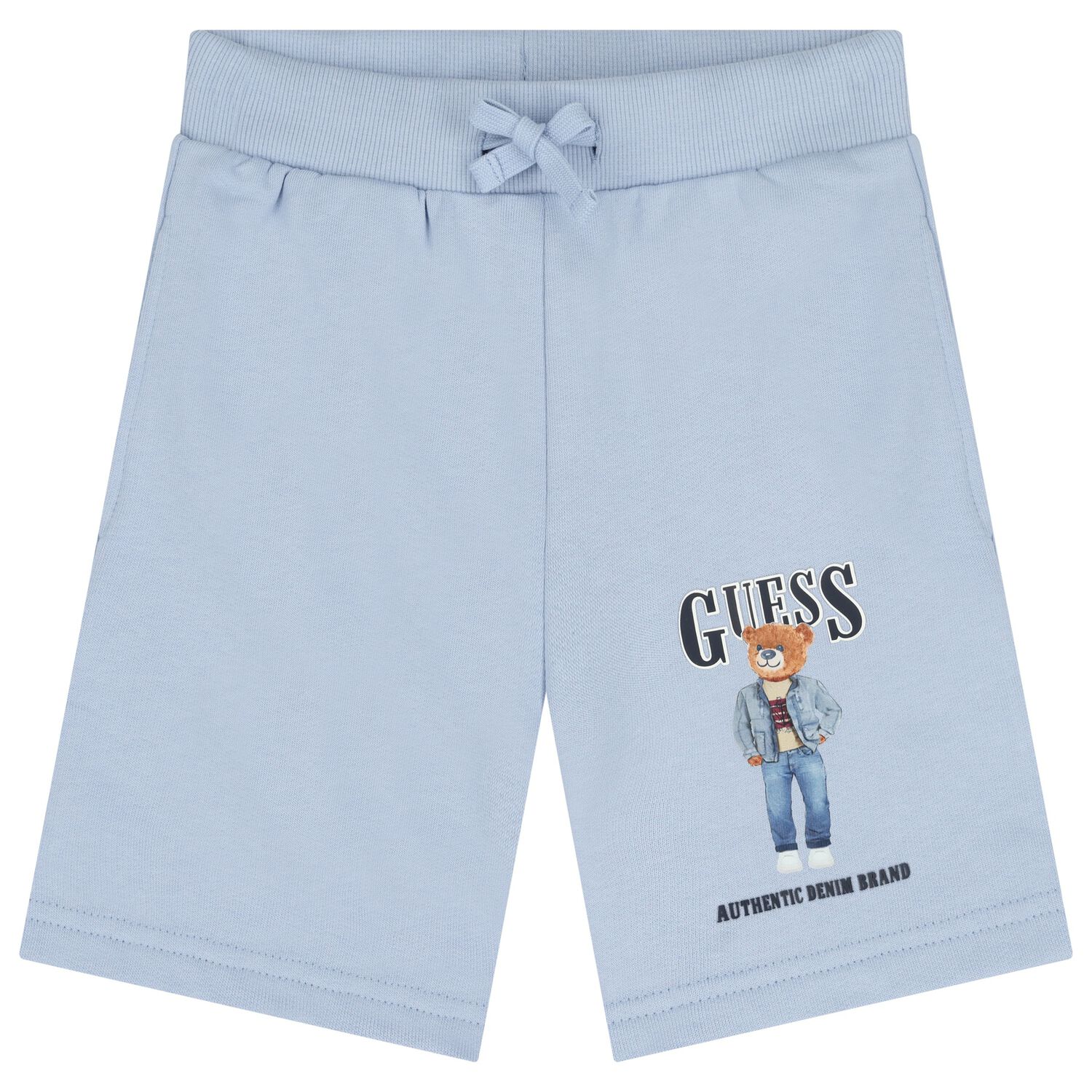 Boys Blue Teddy Bear Logo Shorts, 3, hi-res