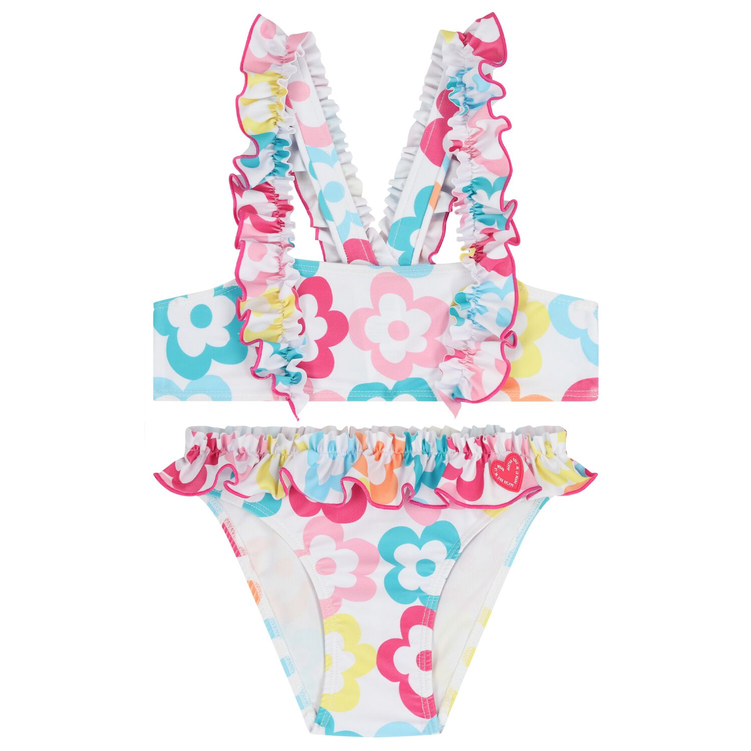 Girls Multi-Coloured Floral Bikini, 1, hi-res