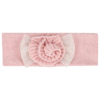 Baby Girls Pink Flower Knitted Headband