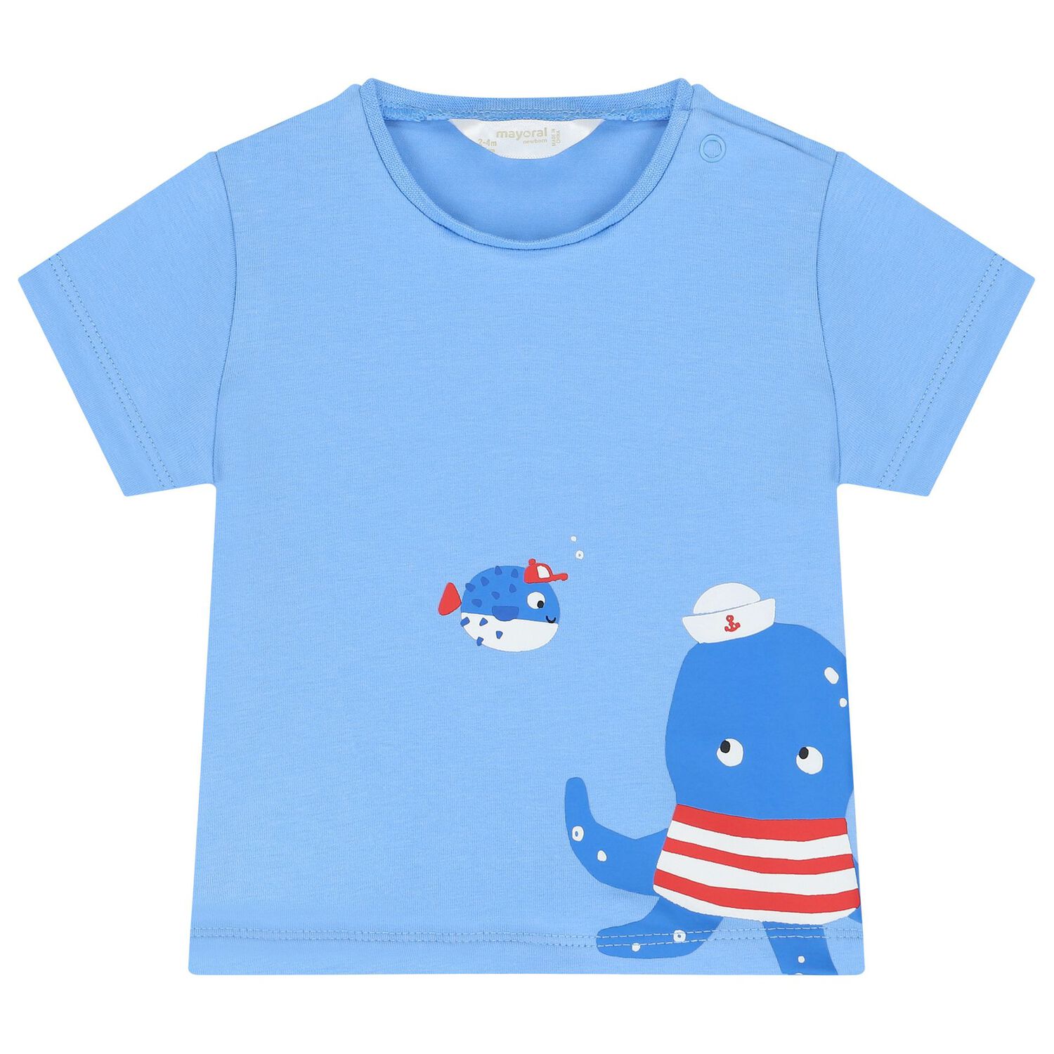 طقم أولاد شورت سباحة بطبعة باللون الأزرق والأبيض, 1, hi-res