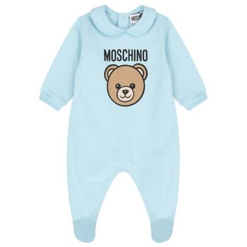 Blue Teddy Bear Logo Babygrow