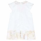 Younger Girls White Geo Map Print Dress, 1, hi-res