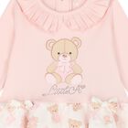 Baby Girls Pink & White Teddy Bear Leggings Set, 1, hi-res