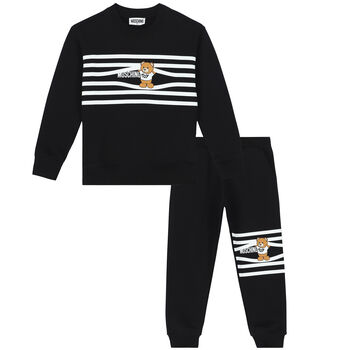 Black Teddy Logo Tracksuit