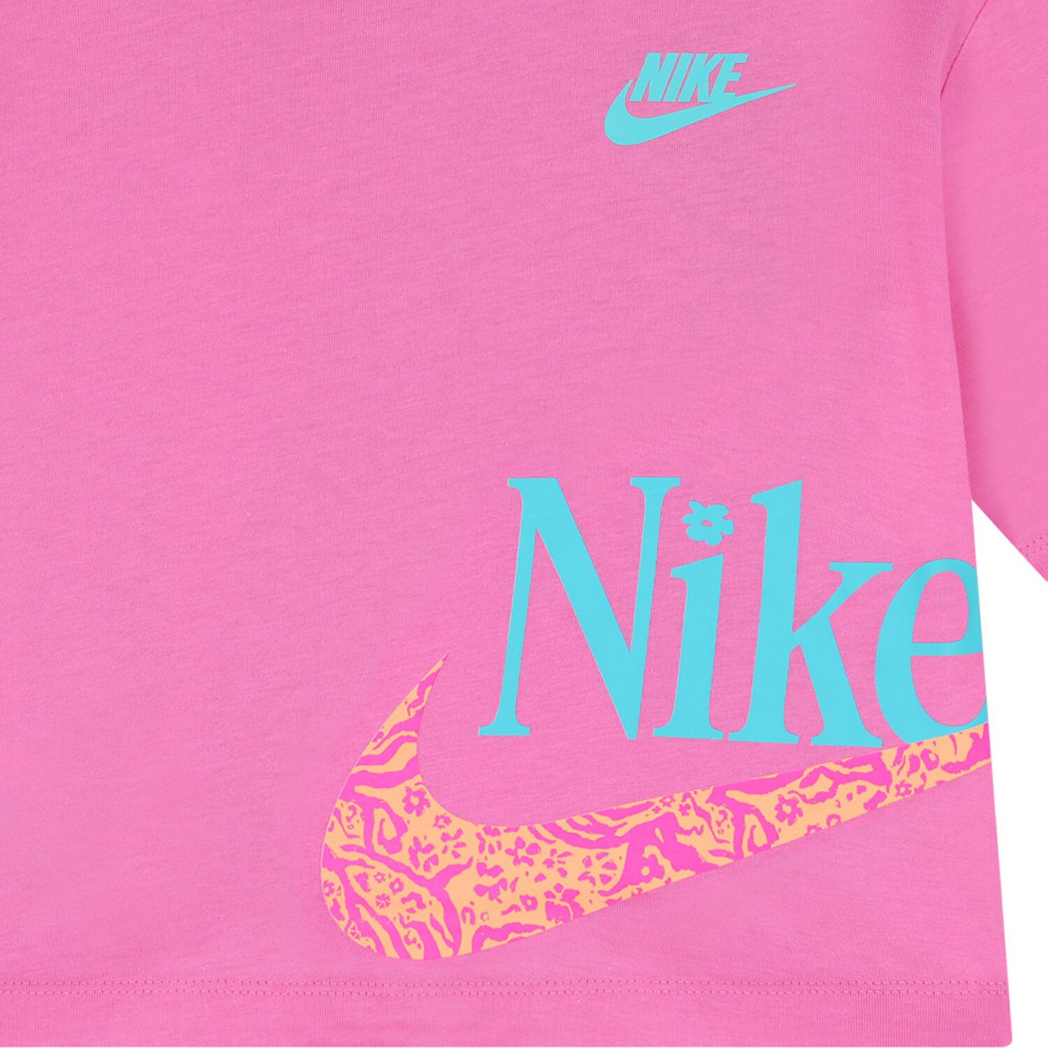 Girls Pink & Orange Logo Shorts Set, 1, hi-res