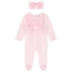 Girls Pink Babygrow & Headband Set, 1, hi-res