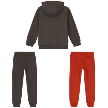 Boys Khaki & Orange 3-Piece Tracksuit