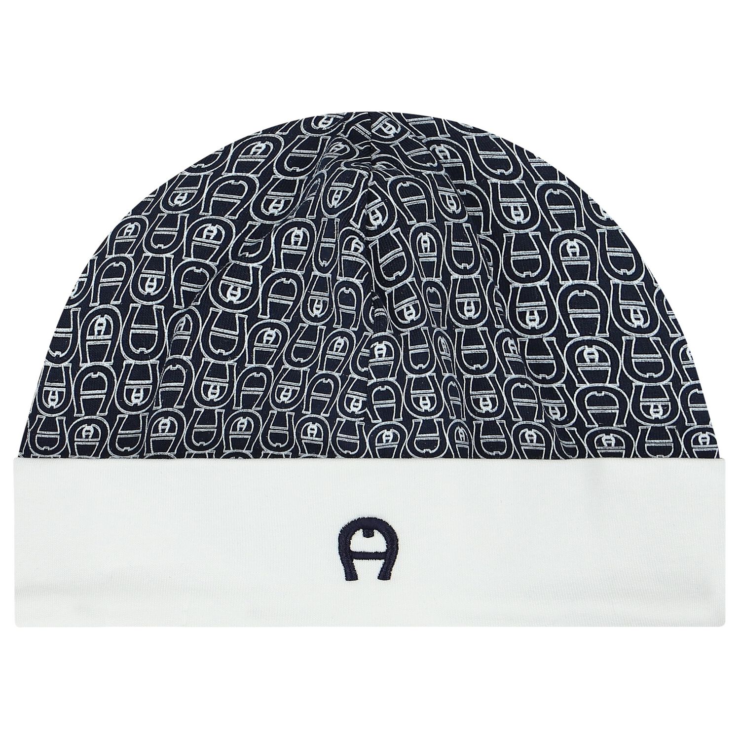 Baby Boys Navy Blue & White Logo Hat, 3, hi-res