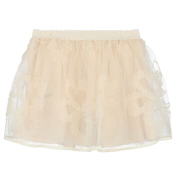 Girls Ivory Tulle Skirt