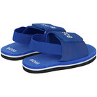 صندل أولاد بالشعار باللون الازرق, 1, hi-res