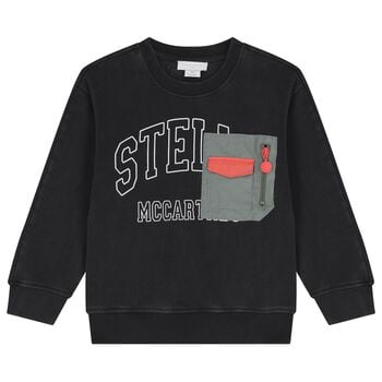 Boys Black Logo Sweatshirt